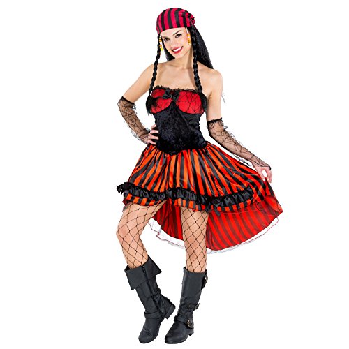 dressforfun Frauenkostüm Piratin | sexy Kleid + Spitzenarmstulpen & Tüllunterrock | Pirat Seeräuber Verkleidung (S | Nr. 300686) von tectake