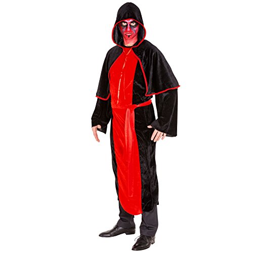 tectake dressforfun Herren Vampir Kostüm Teufel Dämon Herrenkostüm inkl. langem Gewand, extra Cape und Schärpe (L | Nr. 300175) von tectake