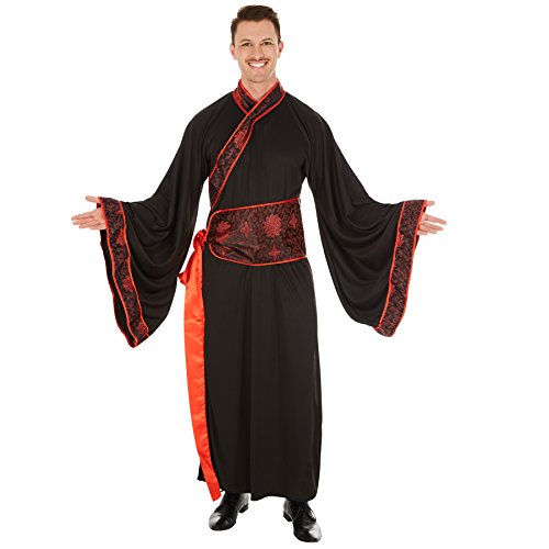 tectake dressforfun Herrenkostüm Asiate | Langer Kimono | Fernöstliche Verkleidung | inkl. Extra Gürtel (L | Nr. 301042) von tectake