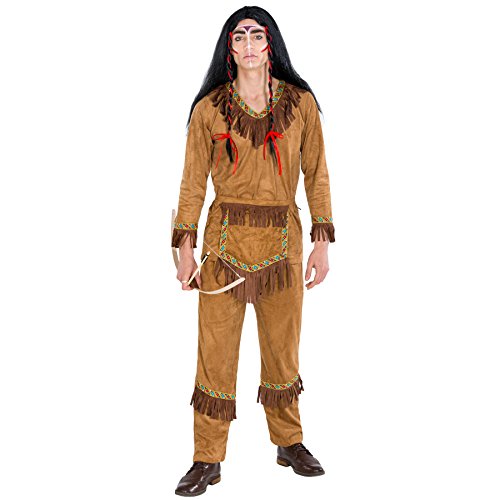tectake dressforfun Herrenkostüm Indianer Häuptling | Kostüm + Gürtel in Taschenoptik | Apache Indianer Faschingskostüm (L | Nr. 300556) von tectake
