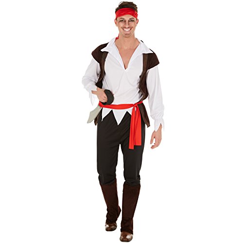 dressforfun Herrenkostüm Pirat | Kostüm mit Kopftuch + Weste & Stulpen | Captain Seeräuber (XXL | Nr. 300776) von tectake