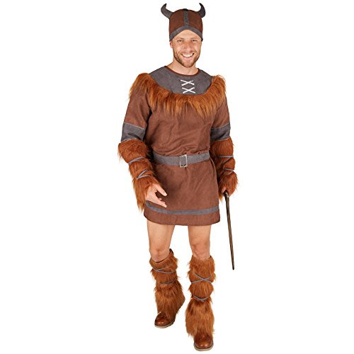 tectake dressforfun Herrenkostüm Winkinger | Gewand mit Kunstfell | inkl. Gürtel + Hut + Arm - und Beinstulpen (L | Nr. 301366) von tectake