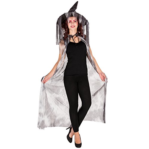 dressforfun Hexen Umhang mit aufwendigem Spitzhut Karneval Faschings Halloween Kostüm (L | Nr. 300030) von tectake
