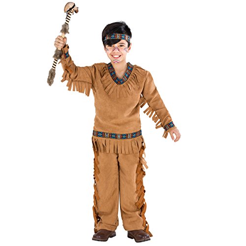 dressforfun Jungenkostüm Indianer | Wundervolle Indianerverkleidung mit aufgenähten Franzen (5-7 Jahre | Nr. 300587) von tectake