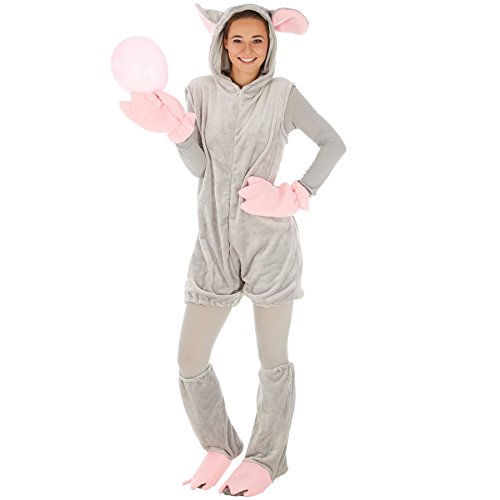 tectake dressforfun Kostüm Maus für Sie und Ihn | Aus weichem Nickistoff | Kapuze mit großen Ohren | inkl. Handschuhe, Fußstulpen und Einer Ganzkörperstrumpfhose (XL | Nr. 300856) von tectake
