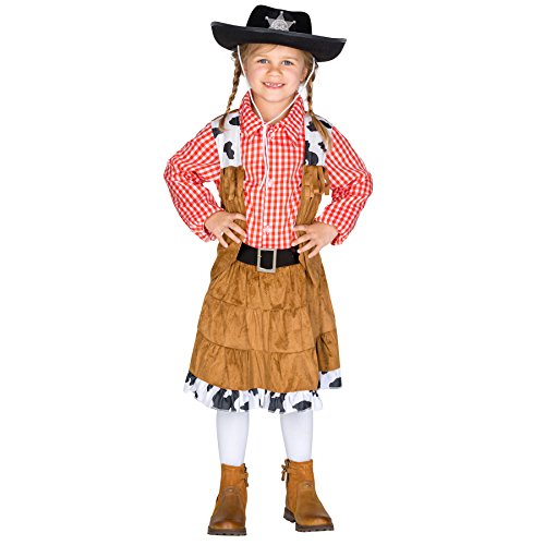 dressforfun Mädchenkostüm Cowgirl | Traditionelles Kostüm inkl. wundervollem Gürtel (5-7 Jahre | Nr. 300545) von TecTake