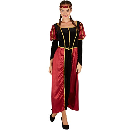 tectake dressforfun Frauenkostüm Burgdame | Aus wundervollem Satin und Pannesamt | Bezauberndes, langes Burgdamen-Kleid | Inkl. schönem Kopfschmuck (XXL | Nr. 301199) von tectake