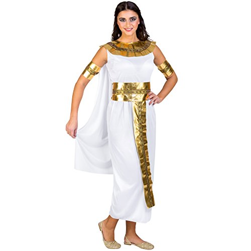 tectake dressforfun Frauenkostüm Nilkönigin Kairo | langes Kleid mit angenähtem Cape | goldene Armbänder, Gürtel & Kragen (L | Nr. 300324) von tectake