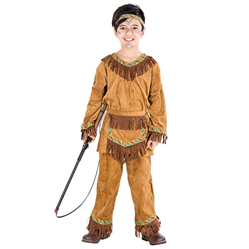 dressforfun Jungenkostüm Indianer | Kostüm mit vielen Fransen und tolle Bordüren | inkl. Haarband und Bindegürtel (5-7 Jahre | Nr. 300529) von tectake