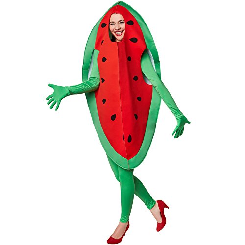 tectake dressforfun Kostüm Wassermelone Wassermelonenkostüm | Ärmelloses Oberteil in Form eines Melonenstückes mit integrierter Kopfbedeckung | Inkl. Handschuhe (XL | Nr. 301645) von tectake