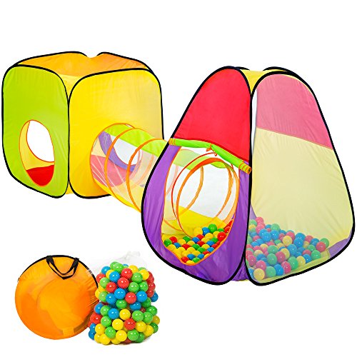 tectake® pop Up Kinderspielzelt | Spielhaus mit Bällebad | inkl. 200 Bälle + Tasche | -Diverse Modelle- (Typ 1 | Nr. 401028) von tectake