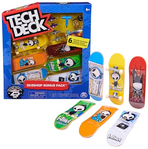 Tech Deck Sk8Shop Bonus Pack - Fingerboard-Set mit 6 authentischen Boards und Zubehör - Jubiläumssets 25 Jahre (Zufallsauswahl - Sortierung mit verschiedenen Produkten) von Tech Deck