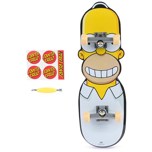 Tech Deck, Handboard mit Santa Cruz und Homer von The Simpsons, Mini-Skateboard für Tricks mit den Händen, original Skate- und Lizenz-Grafiken, ab 6 Jahren, nicht zum Draufstellen geeigent von Tech Deck