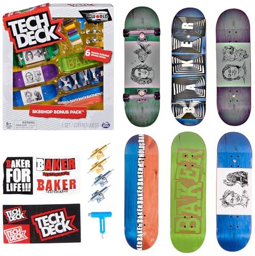 Tech Deck, Sk8shop Griffbrett-Bonus-Pack, Sammlerstück und anpassbare Mini-Skateboards, Kinderspielzeug ab 6 Jahren (Stile können variieren) von Tech Deck
