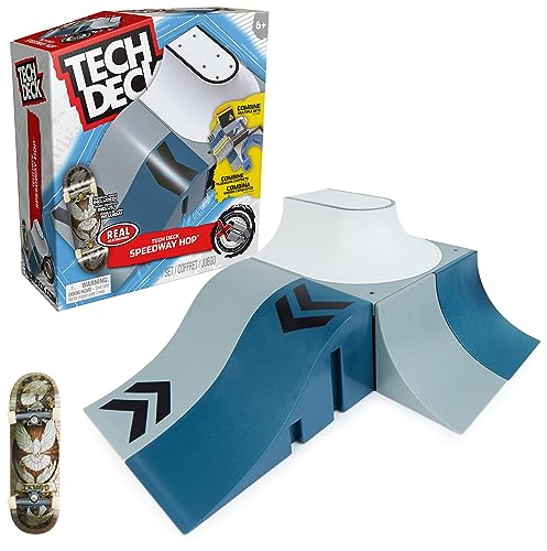 Tech Deck X-Connect Starter-Set - Speedway Hop Rampenset mit authentischem Finger-Skateboard der Marke Real und Zubehör, Rampe beliebig umbaubar, ab 6 Jahren von Tech Deck