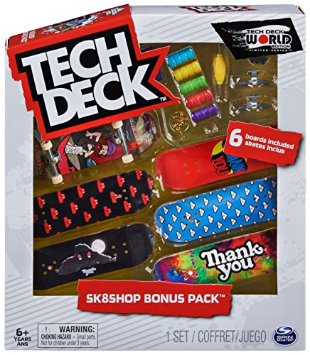 Tech Deck Sk8Shop Bonus Pack - Fingerboard-Set mit 6 authentischen Boards und Zubehör - Jubiläumssets 25 Jahre (Zufallsauswahl - Sortierung mit verschiedenen Produkten) von Tech Deck