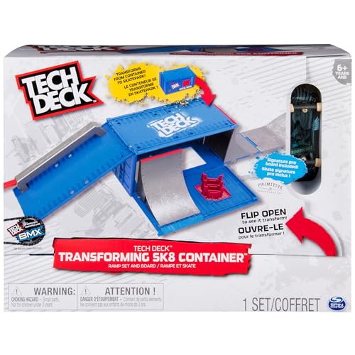 Tech Deck 6035884 Transforming SK8 Container Pro Modular Skatepark und Board, ab 6 Jahren (Edition kann variieren), blau/schwarz von Tech Deck