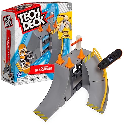 Tech Deck, Sk8 Garage X-Connect Park Creator, anpassbares und aufbaubares Rampenset mit besonderem Fingerboard, Kinderspielzeug für Jungen und Mädchen von Tech Deck