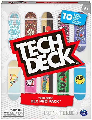 Tech Deck - DLX Pro Fingerboard 10er-Set mit angesagtesten Skateboard-Designs - zum Sammeln für alle Skate-Fans von Tech Deck
