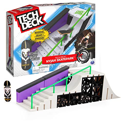 Tech Deck - Nyjah Skatepark - Fingerboard-Rampenset mit authentischem Board von Nyjah Huston und umfangreichem Zubehör von Tech Deck