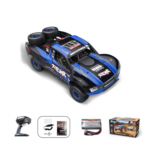 TechSpieler 1/12 RD12 RC Drift Car, 4WD vollproportionaler Bürstenmotor-Rennwagen mit Gyroskop und 7-farbigen LED-Leuchten, Fernsteuerungs-Truck als Geschenk für Erwachsene (Blau) von TechSpieler