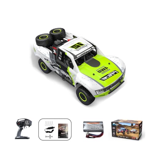 TechSpieler 1/12 RD12 RC Drift Car, 4WD vollproportionaler Bürstenmotor-Rennwagen mit Gyroskop und 7-farbigen LED-Leuchten, Fernsteuerungs-Truck als Geschenk für Erwachsene (Grün) von TechSpieler