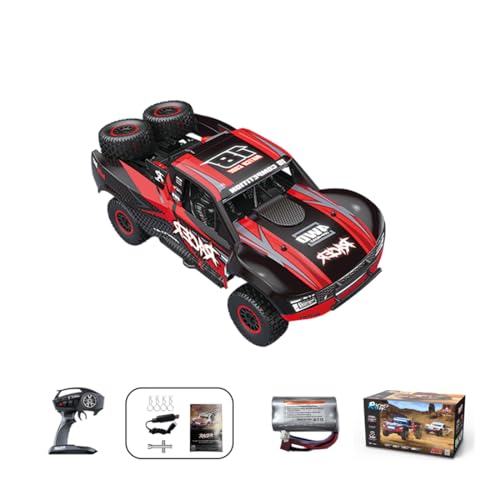 TechSpieler 1/12 RD12 RC Drift Car, 4WD vollproportionaler Bürstenmotor-Rennwagen mit Gyroskop und 7-farbigen LED-Leuchten, Fernsteuerungs-Truck als Geschenk für Erwachsene (Rot) von TechSpieler