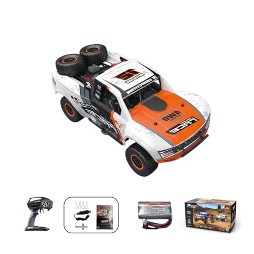 TechSpieler 1/12 RD12 RC Drift Car, 4WD vollproportionaler Bürstenmotor-Rennwagen mit Gyroskop und 7-farbigen LED-Leuchten, Fernsteuerungs-Truck als Geschenk für Erwachsene (orange) von TechSpieler