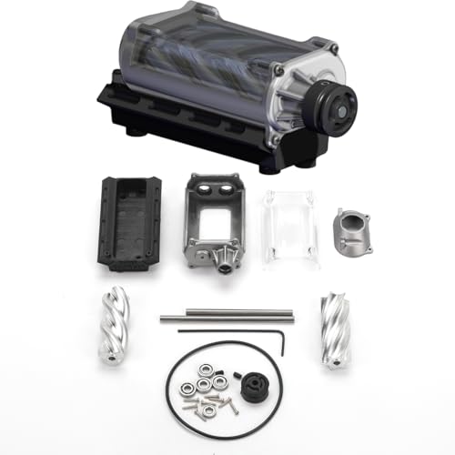 TechSpieler 1:10 Kompressor Modell, MAD RC CNC Dynamic Visual Mechanical Booster mit beweglichen Metallteilen DIY Montage, Angepasst an MAD V8 Mini Motor Modell (KIT Version) von TechSpieler