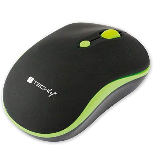 2.4Ghz Wireless Mouse Black/Green von Techly