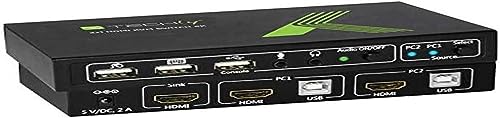 Techly 2x1 4Kx2K IDATA KVM-HDMI2U KVM Switch USB, HDMI, 4K, 2 Wege, Schwarz von Techly
