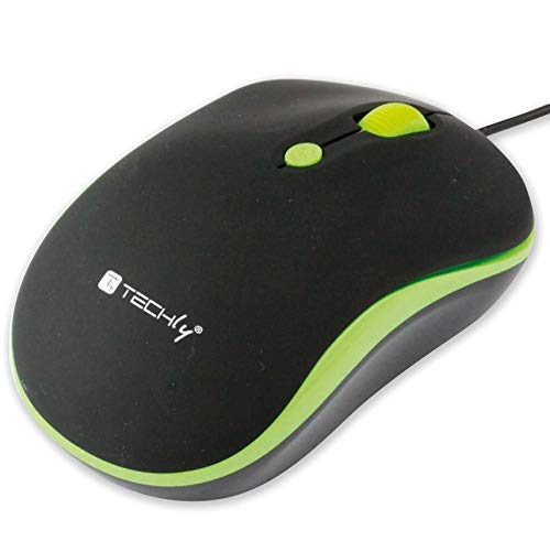 USB Optical Mouse Black/Green von Techly