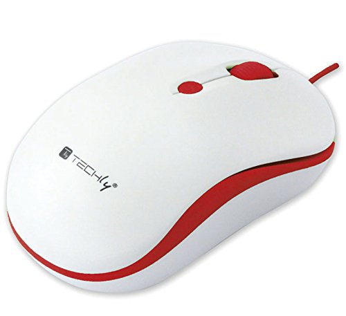 USB Optical Mouse White/Red von Techly