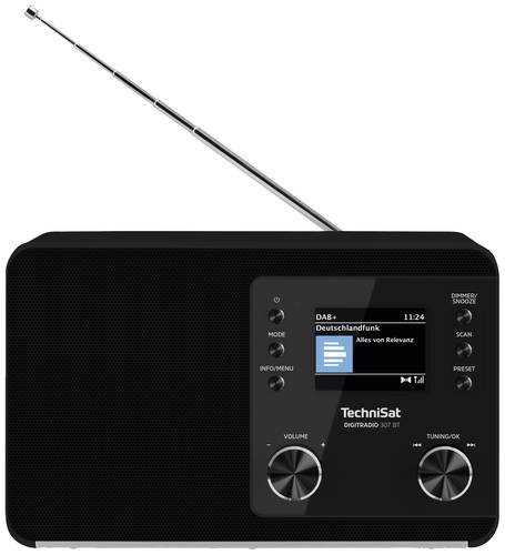 TechniSat DIGITRADIO 307 BT Tischradio DAB, DAB+, UKW AUX, Bluetooth® Weckfunktion Schwarz von Technisat