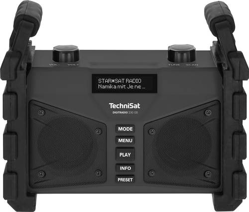 TechniSat DIGITRADIO 230 OD Baustellenradio DAB+, UKW AUX, Bluetooth®, USB wiederaufladbar, wasserd von Technisat