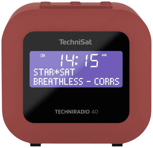 TechniSat TECHNIRADIO 40, rot Taschenradio DAB+, UKW Weckfunktion, Inkl. Lautsprecherbox Rot von Technisat