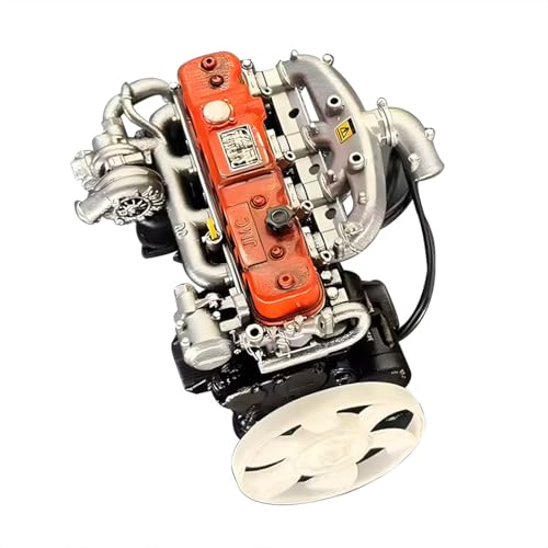 1/10 Skala Harz Motor Modell, Diesel Inline Vier-Zylinder Funktions Vintage Diesel Motor für RC Crawler (Orange) von TechnixLabz