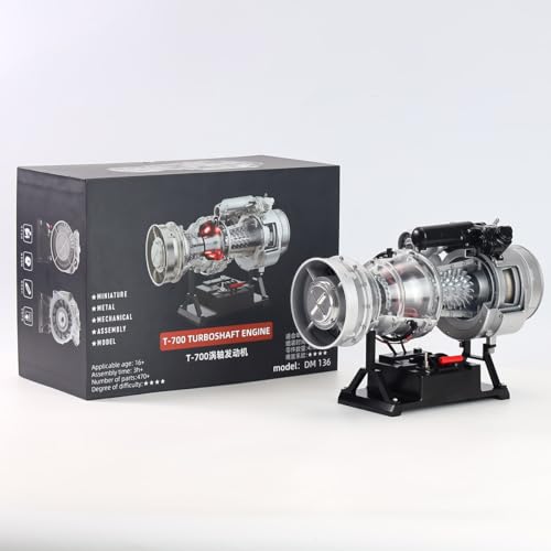 DM136 1/4 Turbowellenmotor, Elektrisch Simuliertes Metal Turboshaft Engine Model Kit Für Militärhubschrauber, Geschenk Für Wissenschafts- Und Technikbegeisterte (470+ Teile) von TechnixLabz