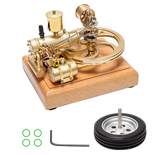 R18 Motormodell, Mini 1.9CC Horizontaler Einzylinder-Viertakt-Verbrennungsmotor Simulation Dreirad-Automotor, Wissenschafts- Und Modellbegeisterte (Gold) von TechnixLabz
