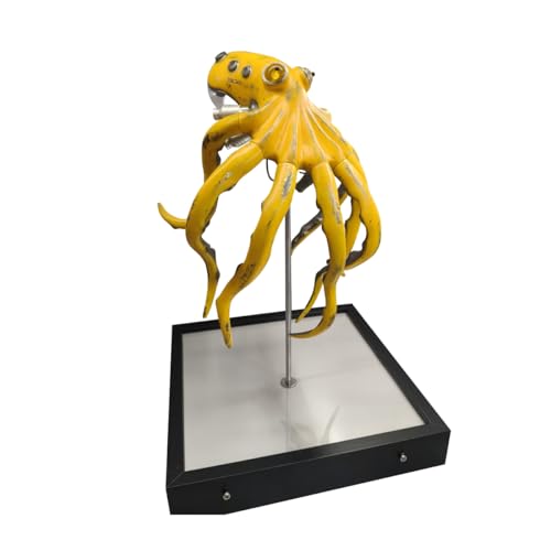 TechnixLabz 3D Metall Modell, Steampunk Krake Metall Mechanisch Meeresleben Modell, Kreative Sammelfigur Geschenk für Erwachsene (Fertige Version/Gelb) von TechnixLabz