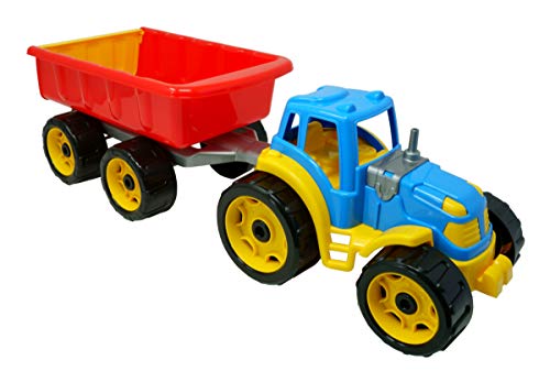 TechnoK 3442 Traktor mit Anhänger, Größe 54 x 17,5 x 16 cm, Mehrfarbig von TechnoK