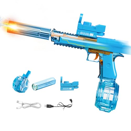 2025 Elektrische Wasserpistole, Automatische Wasserpistole 26FT Super Leistungsstark, Großer Wassertank Wasserspritzpistolen für Kinder & Erwachsene, Wasserblaster Spielzeug für Pool Garten Outdoor von Tecnock