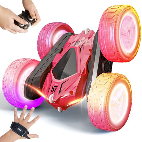 Tecnock 2024 Ferngesteuertes Auto mit 2.4GHz Schnell Handsteuerung 360° Flip Stunt Rennauto mit Aufladbar Batterie In/Outdoor RC Car Cool Licht Spielzeug 4-9+ Jahre für Junge Mädchen Geschenk Rot Tecnock 2024 Ferngesteuertes Auto mit 2.4GHz Schnell Handsteuerung 360° Flip Stunt Rennauto mit Aufladbar Batterie In/Outdoor RC Car Cool Licht Spielzeug 4-9+ Jahre für Junge Mädchen Geschenk Rot von Tecnock