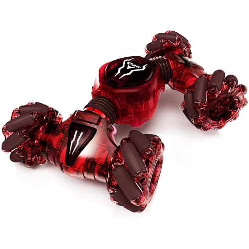 Tecnock Ferngesteuertes Auto mit Schnell Handsteuerung,2.4Ghz 4WD 360°Drehung RC Auto Drift Car,3 Aufladebar Akku Rennauto mit Cool Beleuchtung Geeignet für viel Gelände Geschenk für 4-9+Junge Mädchen von Tecnock