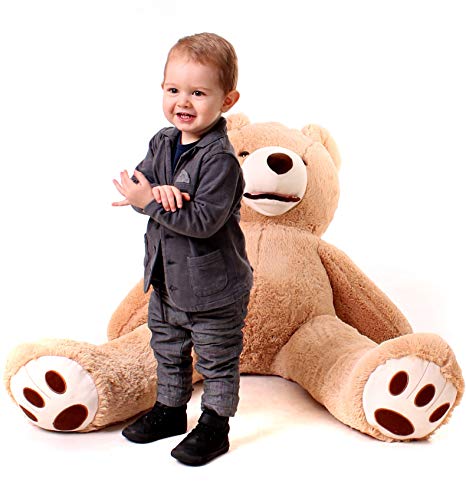 MKS XXL Teddybär mit Waschbarem Bezug | 100 cm Kuschelbär | Riesen Teddy mit strapazierfähigem Reißverschluss | Großer Teddybär mit plüschigem Polyester | Hypoallergenes Kuscheln mit XXL Kuscheltier von MAKOSAS