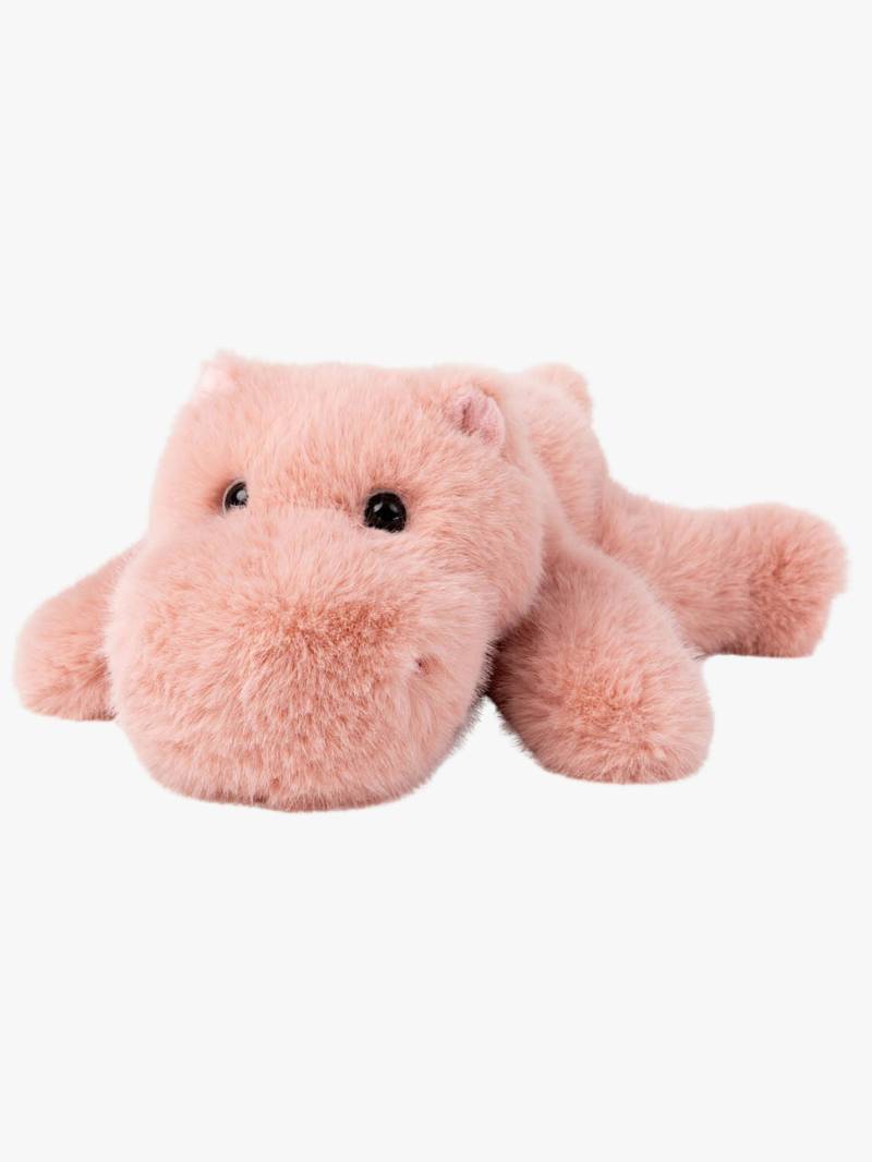 Teddykompaniet Plüschspielzeug Liegendes Nilpferd 30 cm, Rosa von Teddykompaniet