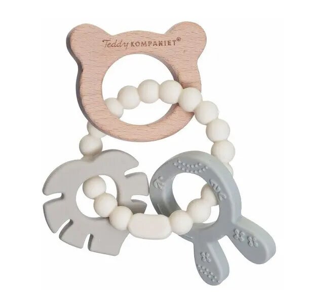 Teddykompaniet Silikon & Holz Beißring, Creme Teddykompaniet Silikon & Holz Beißring, Creme von Teddykompaniet