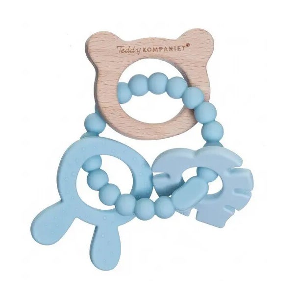 Teddykompaniet Silikon & Holz Beißring, Teal Teddykompaniet Silikon & Holz Beißring, Teal von Teddykompaniet