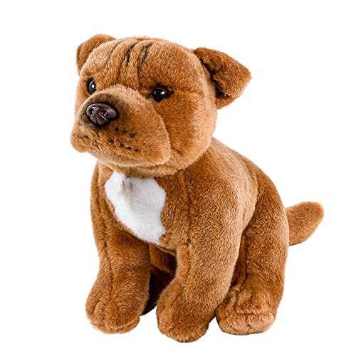 Teddys Rothenburg Pitbull/American Staffordshire Terrier sitzend 30 cm braun Kuscheltier Hund von Teddys Rothenburg