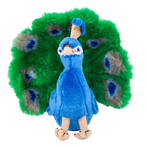 Teddys Rothenburg Kuscheltier Pfau sitzend blau/grün/gelb 24 cm Plüschpfau Plüschvogel Uni-Toys von Teddys Rothenburg